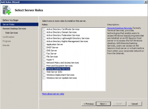 Select Server Roles