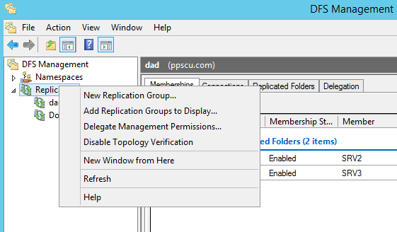 Add Replication Group to Display