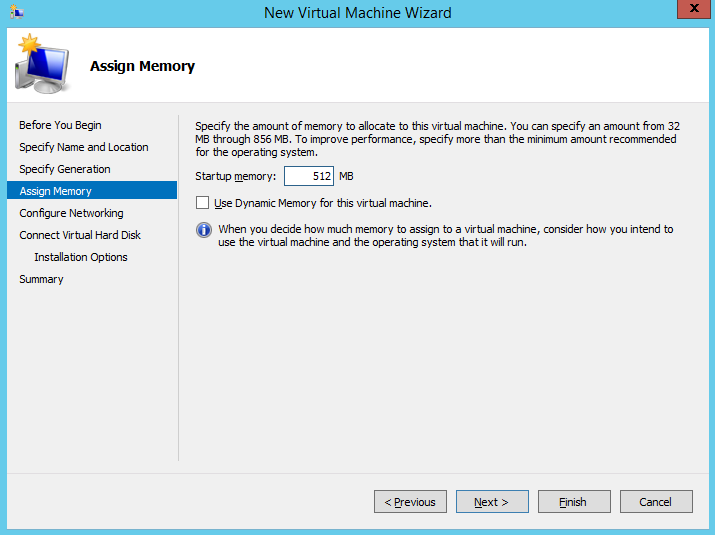 Virtual Machine - Assign Memory