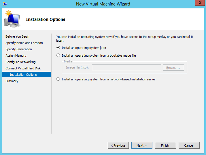 Virtual Machine - Installation Options