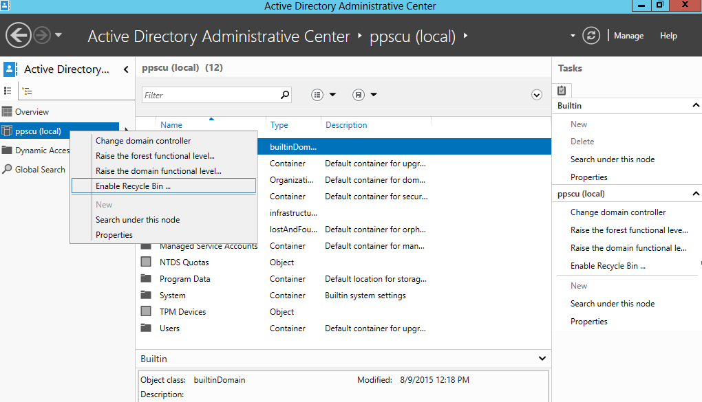 Object Tab In Active Directory Windows 7