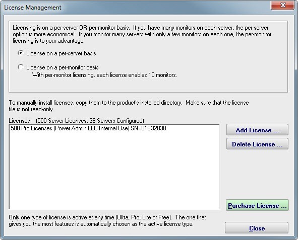 PA Server Monitor licensing is simple and straight forward