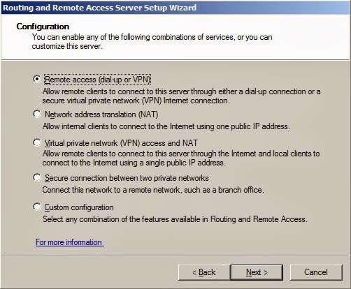 Routing Remote Access Server Setup Wizard
