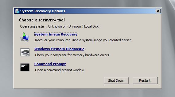 System Recovery Options