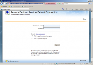 RD Web Access Connect to Terminal Server Directly