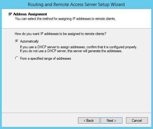 Assign IP Address to Remote Client Automatically
