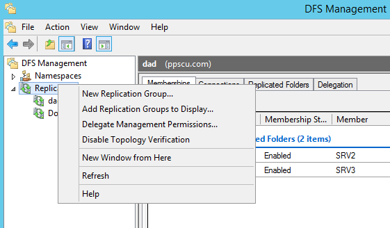 DFS Replication Managment