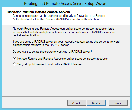 RAS - RADIUS Servers Centralized Authentication