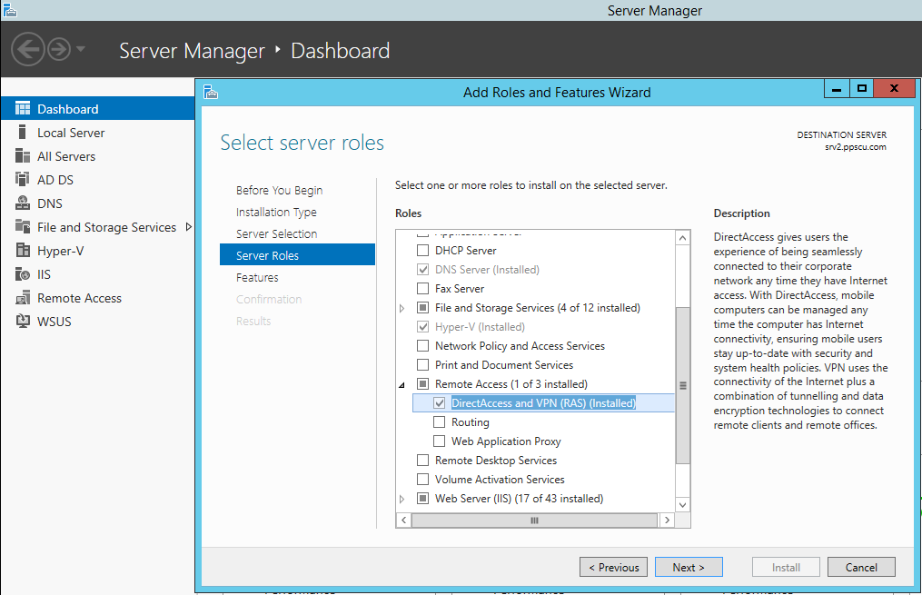 Remote Access - Direct Access and VPN