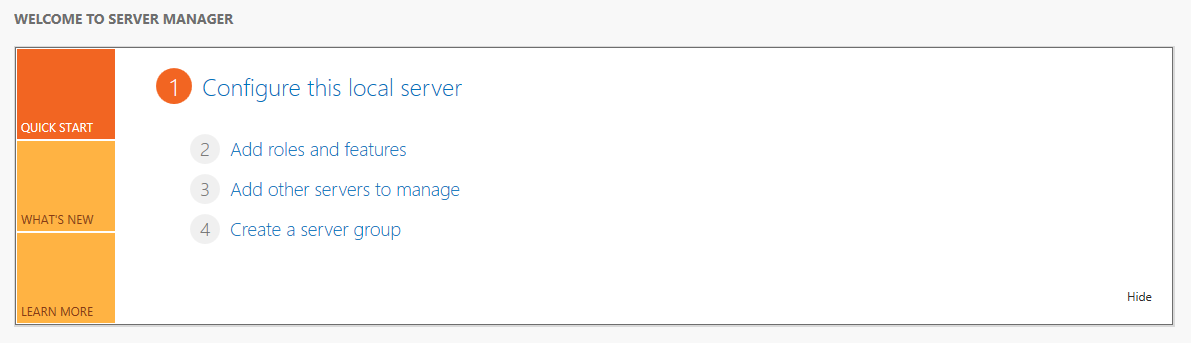Server Manager Console Roles