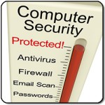 Computer Data Security Protected Meter Shows Laptop Internet Safety