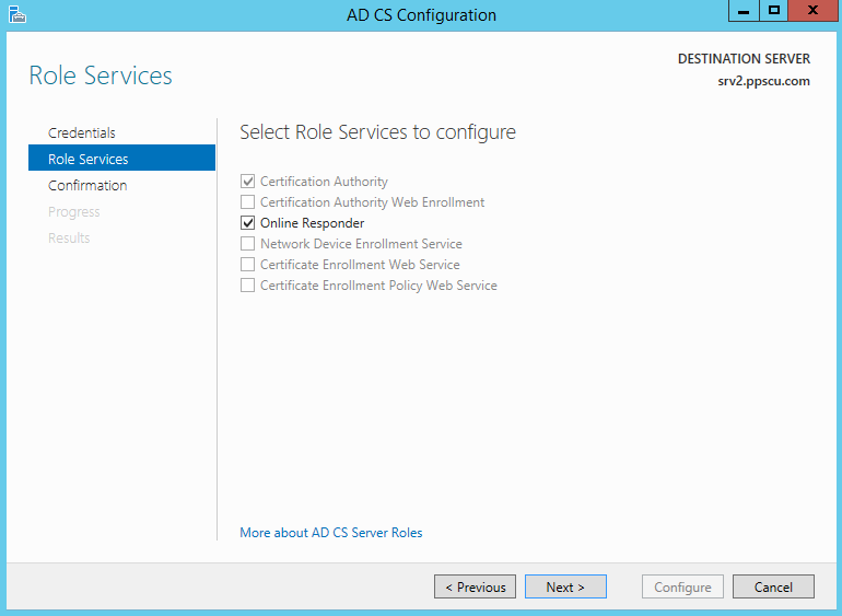 Onlnie Responder Configure Role Services