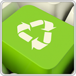 recycle button green