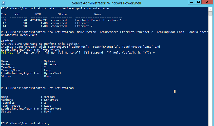 NIC Teaming - Select Administrator