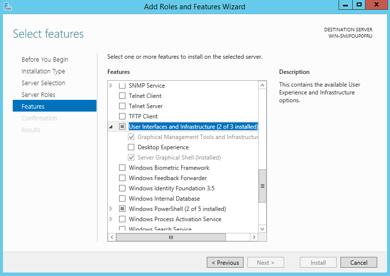 Add Roles and Features Server GUI