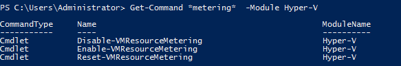 Resource Metering cmdlets