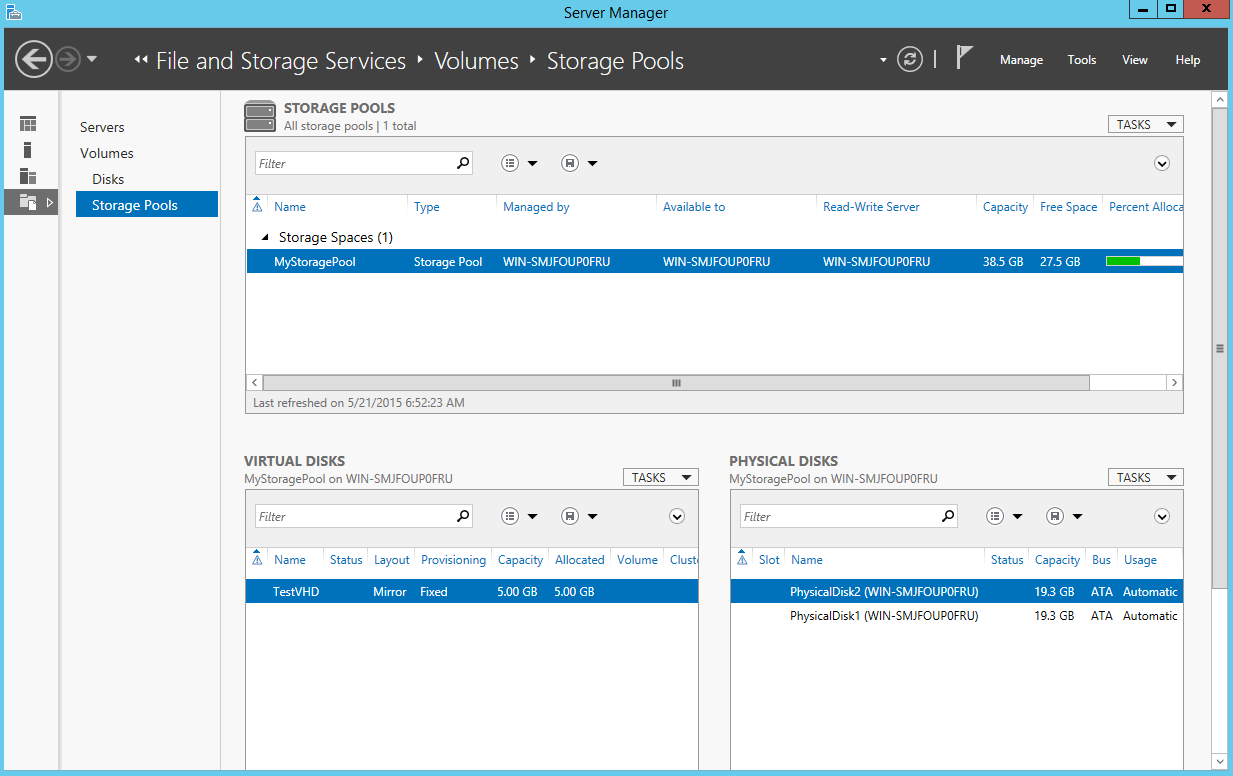 Set VHD Size Storage Pools