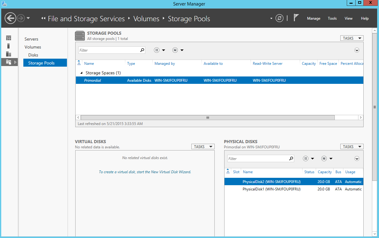 How to Create Local Storage with Windows Server 2012