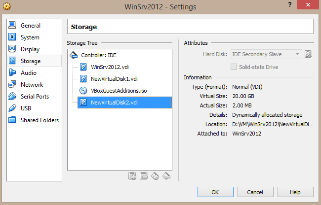 WinSrv2012 Setting Storage