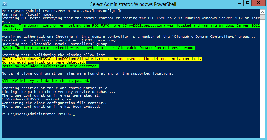 Cloning a Windows Server 2012 DC