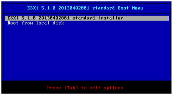 ESXi Boot Menu