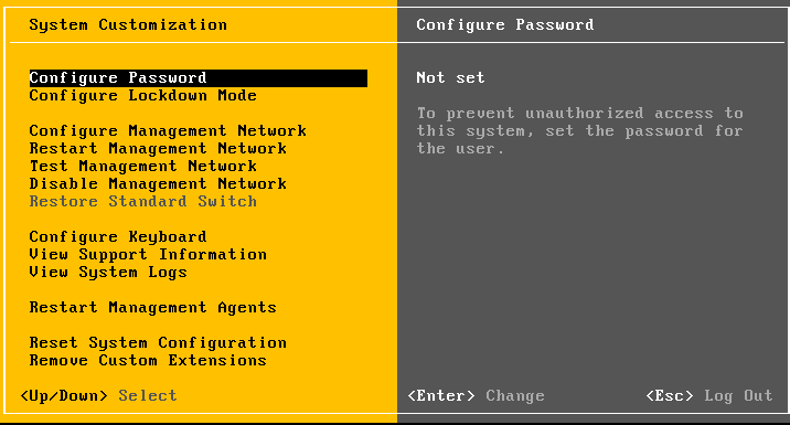 ESXi Configure IP Address