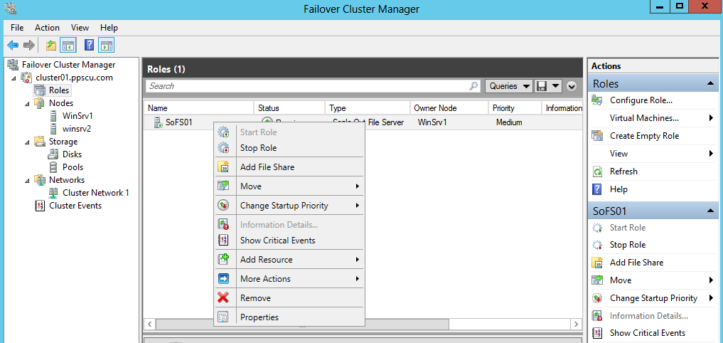 fail over cluster manager file share