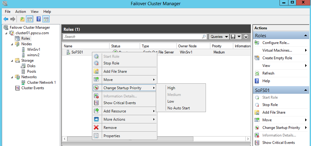 fail over cluster manager startup priority