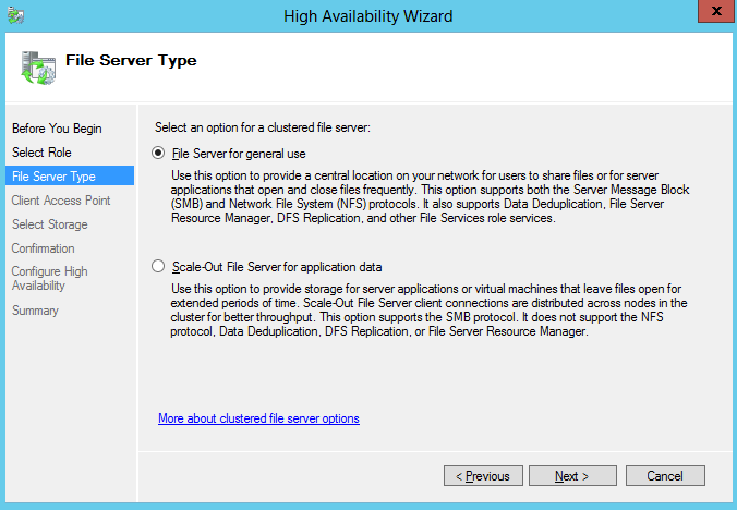 high availability wizard file server for general use