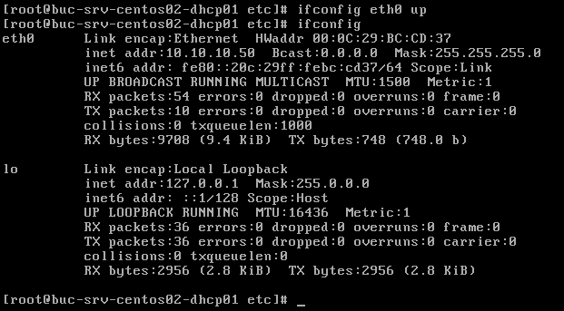 ifconfig eth0 up