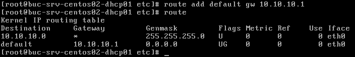 route add default gw