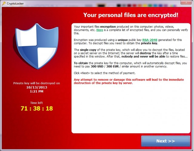 Early Detection and Prevention of CryptoLocker
