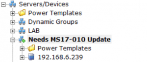Needs MS17-010 patch group
