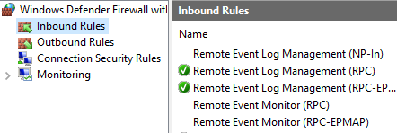 Event Log Monitors Failing?  Check Windows Firewall