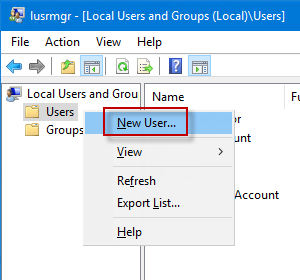 Local User and Groups Add New User