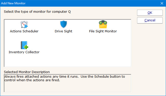 Add New Monitor Menu