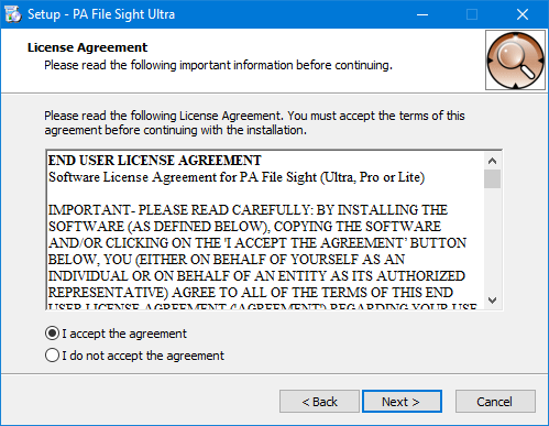 Main Install Wizard License