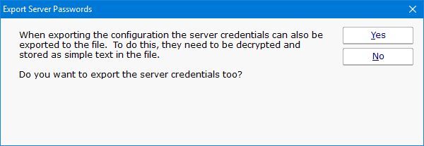 Config Export Creds