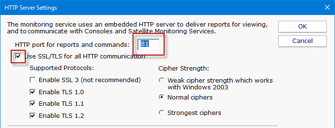 HTTP Server Settings Top