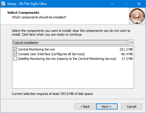 Main Install Wizard Select Components