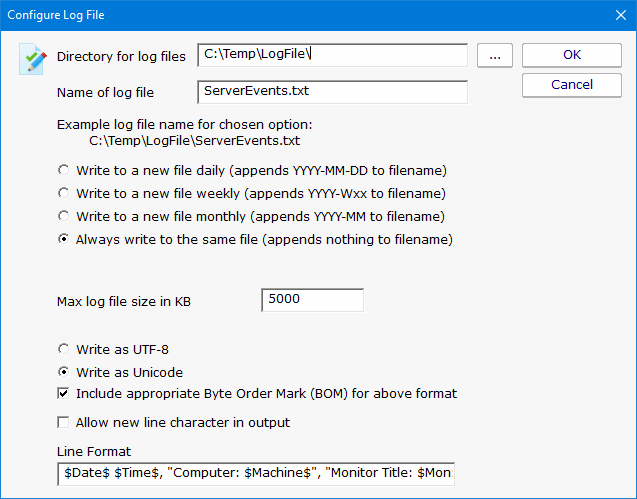 Text Log File Action