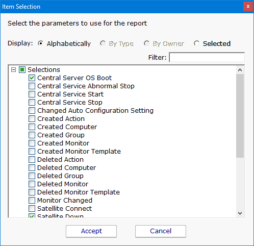 Audit Report Event Types