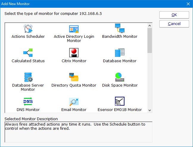 Add New Monitor Menu