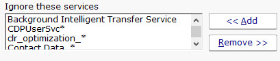 Ignore Services List