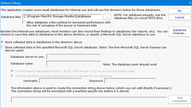 Database Settings