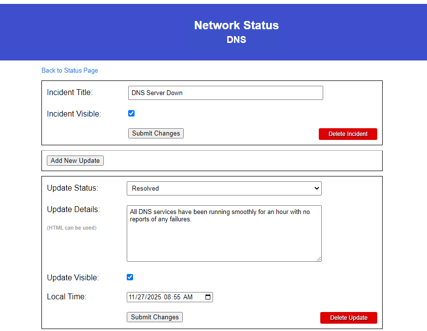 Example Status Page