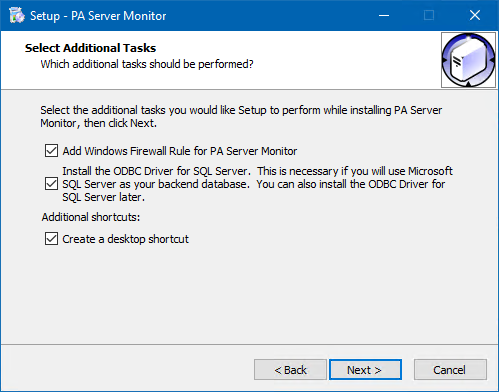 Main Install Wizard Select Additional Tasks