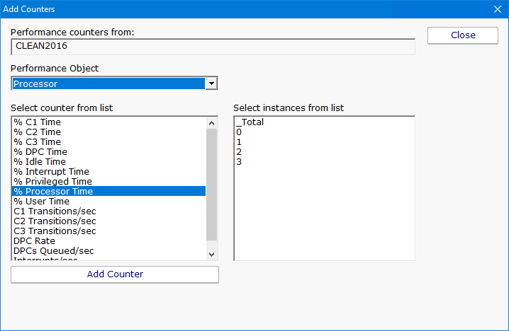 Add Performance Counter