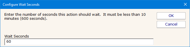 Configure the Wait Action