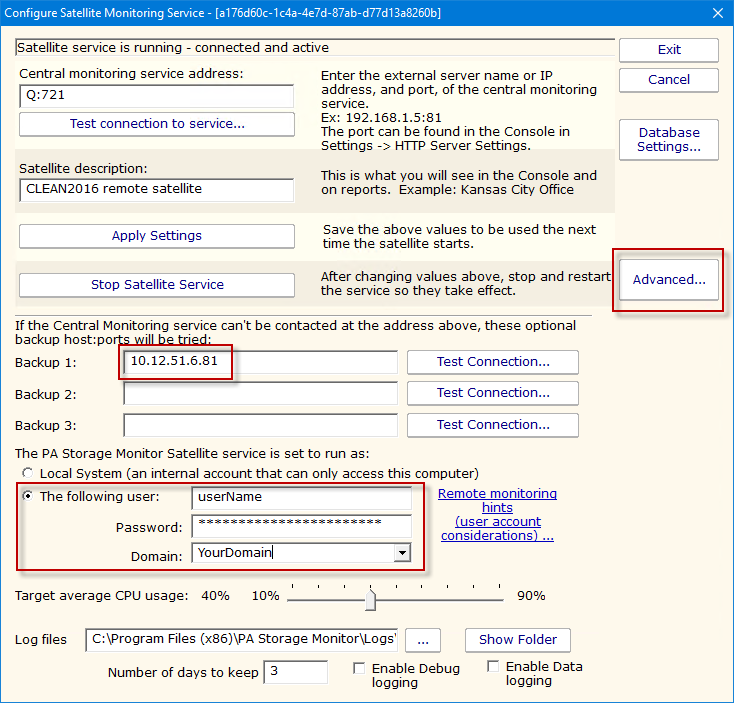Advanced Configuring Satellite Monitoring